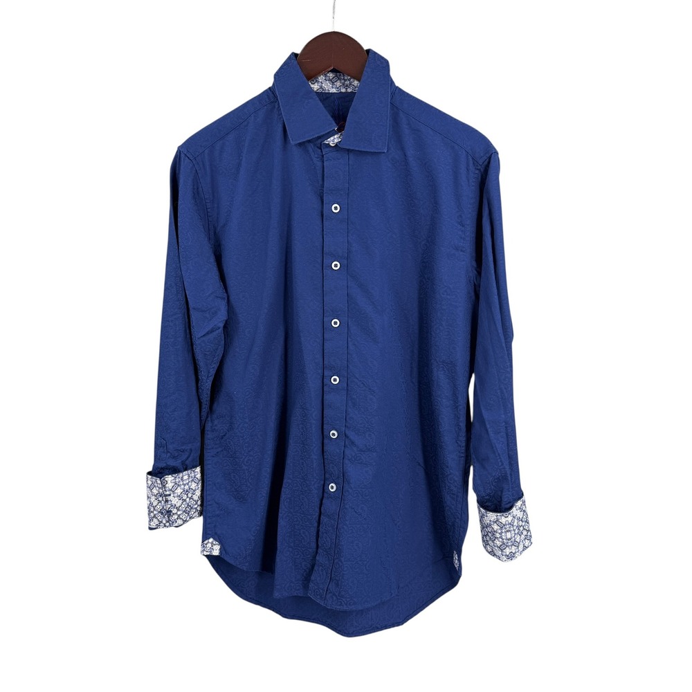 Robert Graham Blue Paisley Classic Fit Flip Cuff Shirt Size Small